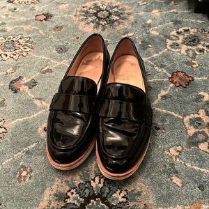 KATE SPADE Priya Black Patent Leather Platform Loafers